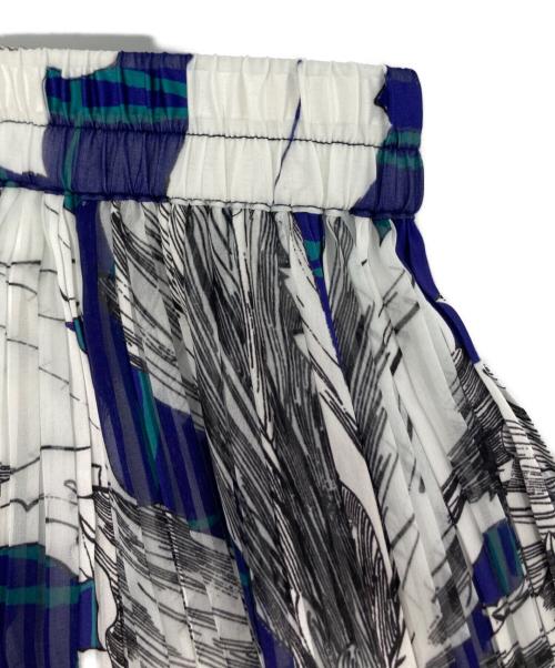 Sov.（ソブ）Sov. (ソブ) フラワーシフォンサテンティアードスカート/0302-351-241A ブルー サイズ:36の古着・服飾アイテム