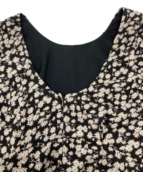styling/（スタイリング）styling/ (スタイリング) リボンスリーブ フラワープリント マキシドレス/16WF0232033 ブラック×ホワイトの古着・服飾アイテム