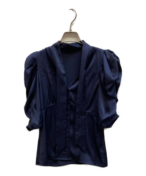 CADUNE（カデュネ）CADUNE (カデュネ) サテンボウタイブラウス/74116980 ネイビー サイズ:38の古着・服飾アイテム