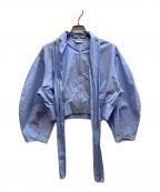 CLANEクラネ）の古着「RIBBON ZIP SHIRTS/19122-4232」｜ブルー