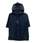 The Duffer of ST.Georgeザ ダファーオブセントジョージ）の古着「アンカットコーデュロイ半袖シャツパーカー」｜ネイビー