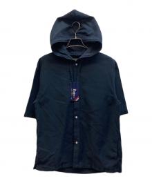 The Duffer of ST.George（ザ ダファーオブセントジョージ）の古着「アンカットコーデュロイ半袖シャツパーカー」｜ネイビー
