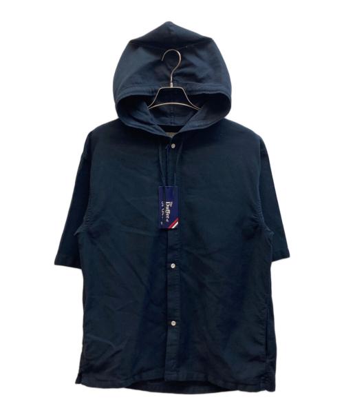 The Duffer of ST.George（ザ ダファーオブセントジョージ）The DUFFER of ST.GEORGE (ザ ダファーオブセントジョージ) アンカットコーデュロイ半袖シャツパーカー ネイビー サイズ:Lの古着・服飾アイテム