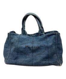 PRADA（プラダ）の古着「カナパデニムトートバッグL/B1872B」｜ブルー