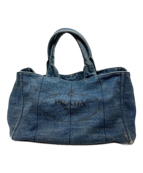 PRADA（プラダ）PRADA (プラダ) カナパデニムトートバッグL/B1872B ブルー サイズ:Lの古着・服飾アイテム