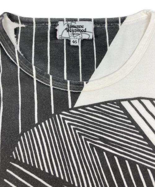 Vivienne Westwood man（ヴィヴィアン ウェストウッド マン）Vivienne Westwood man (ヴィヴィアン ウェストウッド マン) スカルTシャツ グレー×ホワイト サイズ:46の古着・服飾アイテム