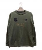F.C.R.B.エフシーレアルブリストル）の古着「LETTERED L/S TEE / FCRB-252099」｜グリーン