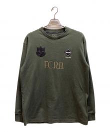 F.C.R.B.（エフシーレアルブリストル）の古着「LETTERED L/S TEE / FCRB-252099」｜グリーン