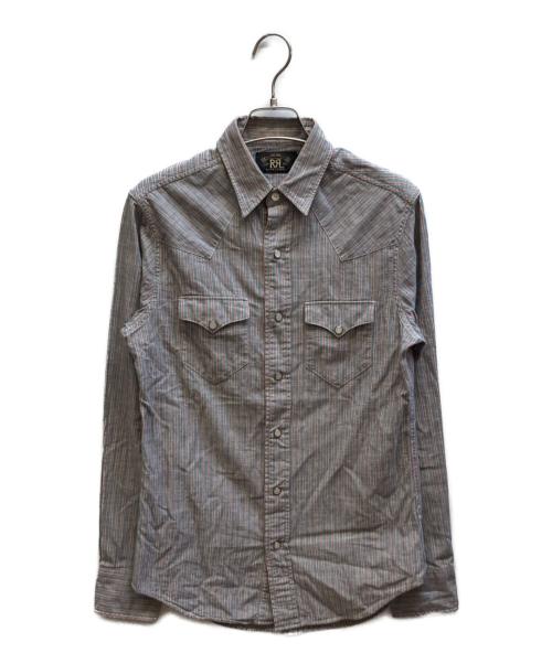 RRL（ダブルアールエル）RRL (ダブルアールエル) ヒッコリーストライプウエスタンシャツ / 7998151RWW グレー サイズ:XSの古着・服飾アイテム