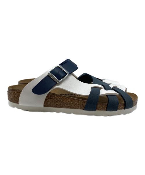 BIRKENSTOCK（ビルケンシュトック）BIRKENSTOCK (ビルケンシュトック) Pisa BS サンダル ホワイト×ネイビー サイズ:24㎝の古着・服飾アイテム