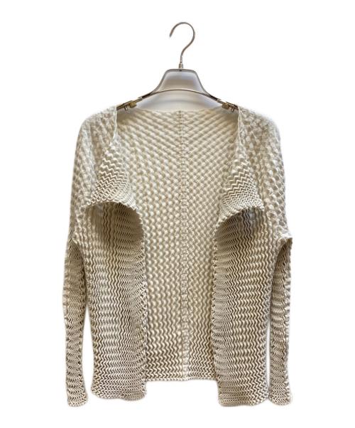 ISSEY MIYAKE（イッセイミヤケ）ISSEY MIYAKE (イッセイミヤケ) プリーツカーディガン / IM12KO768 ベージュ サイズ:2の古着・服飾アイテム