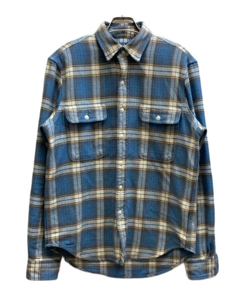 POLO RALPH LAUREN（ポロ・ラルフローレン）POLO RALPH LAUREN (ポロ・ラルフローレン) クラシックフィットチェックフランネルワークシャツ スカイブルー サイズ:Sの古着・服飾アイテム