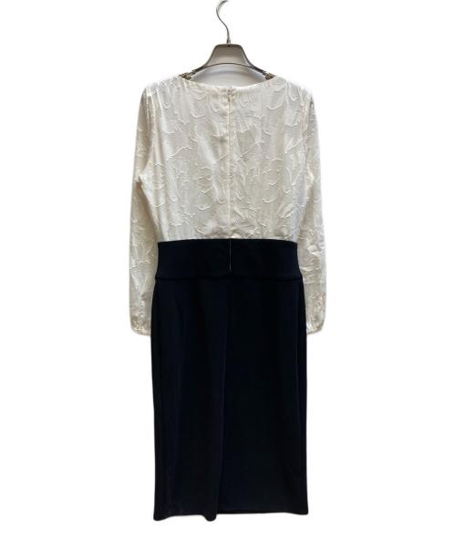 kay me（ケイミー）kay me (ケイミー) 長袖ワンピース ホワイト×ブラック サイズ:9の古着・服飾アイテム
