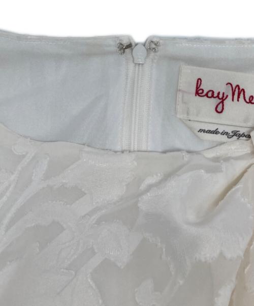 kay me（ケイミー）kay me (ケイミー) 長袖ワンピース ホワイト×ブラック サイズ:9の古着・服飾アイテム