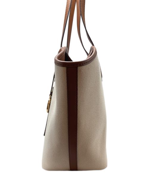 MICHAEL KORS（マイケルコース）MICHAEL KORS (マイケルコース) トップジップ トート ラージ ベージュ×ブラウンの古着・服飾アイテム