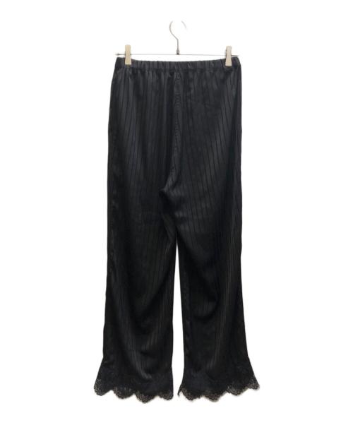 JOURNAL STANDARD relume（ジャーナルスタンダード レリューム）JOURNAL STANDARD relume (ジャーナルスタンダード レリューム) satin stripe easy pants ブラック サイズ:FREE 未使用品の古着・服飾アイテム