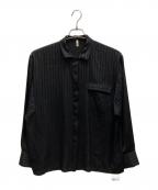 ARCHIVE STANCEアーカイブスタンス）の古着「SATIN STRIPE DOLMAN S SHIRT」｜ブラック