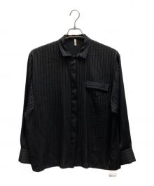 ARCHIVE STANCE（アーカイブスタンス）の古着「SATIN STRIPE DOLMAN S SHIRT」｜ブラック