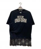 ARCHIVE STANCE×JOURNAL STANDARD relumeアーカイブスタンス×ジャーナルスタンダード レリューム）の古着「lace switching Tee」｜ブラック