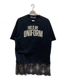 ARCHIVE STANCE×JOURNAL STANDARD relume（アーカイブスタンス×ジャーナルスタンダード レリューム）の古着「lace switching Tee」｜ブラック