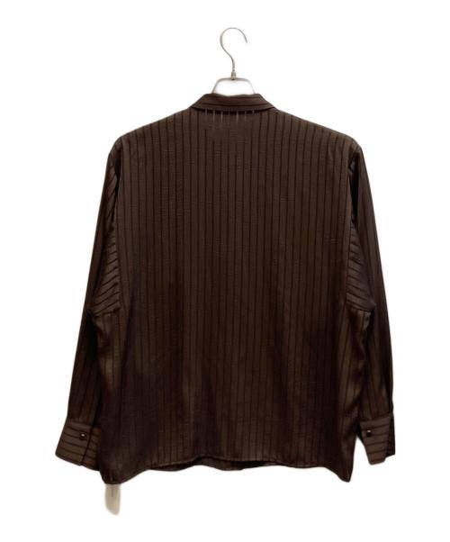 ARCHIVE STANCE（アーカイブスタンス）ARCHIVE STANCE (アーカイブスタンス) SATIN STRIPE DOLMAN S SHIRT ブラウン サイズ:FREE 未使用品の古着・服飾アイテム