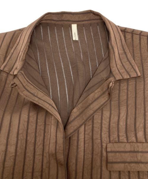 ARCHIVE STANCE（アーカイブスタンス）ARCHIVE STANCE (アーカイブスタンス) SATIN STRIPE DOLMAN S SHIRT ブラウン サイズ:FREE 未使用品の古着・服飾アイテム