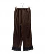 ARCHIVE STANCE×JOURNAL STANDARD relumeアーカイブスタンス×ジャーナルスタンダード レリューム）の古着「satin stripe easy pants / 26030463000410」｜ブラウン