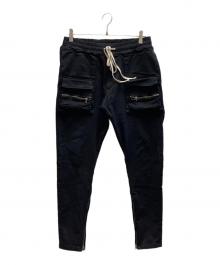 DANKE SCHON（ダンケ シェーン）の古着「PREMIUM SUPER STRETCH TC BLACK FLAP PANTS」｜ブラック