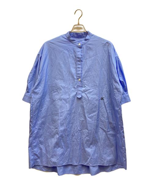 Whim Gazette（ウィムガゼット）Whim Gazette (ウィムガゼット) 刺繍チュニックシャツ ブルー サイズ:FREEの古着・服飾アイテム