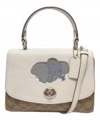COACH×DISNEYコーチ×ディズニー）の古着「ダンボシグネチャーミックスティリーショルダーバッグ / 91120」｜ベージュ