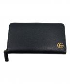 GUCCIグッチ）の古着「GGマーモント ジップアラウンド ウォレット」｜ブラック