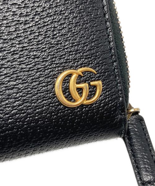 GUCCI（グッチ）GUCCI (グッチ) GGマーモント ジップアラウンド ウォレット ブラックの古着・服飾アイテム