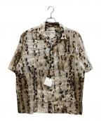 Couture d'adamクチュールドアダム）の古着「Leopard Italian Print Open Coller Shirt  / 26SS-035」｜ベージュ