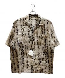 Couture d'adam（クチュールドアダム）の古着「Leopard Italian Print Open Coller Shirt  / 26SS-035」｜ベージュ