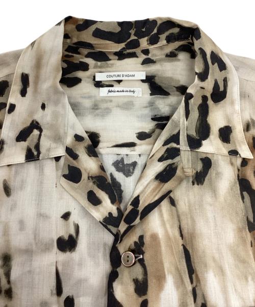 Couture d'adam（クチュールドアダム）COUTURE D'ADAM (クチュールドアダム) Leopard Italian Print Open Coller Shirt  / 26SS-035 ベージュ サイズ:42 未使用品の古着・服飾アイテム