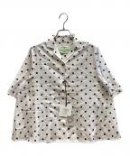 Couture d'adamクチュールドアダム）の古着「PolkaDots Open Coller Shirt」｜ホワイト