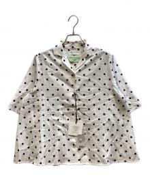 Couture d'adam（クチュールドアダム）の古着「PolkaDots Open Coller Shirt」｜ホワイト