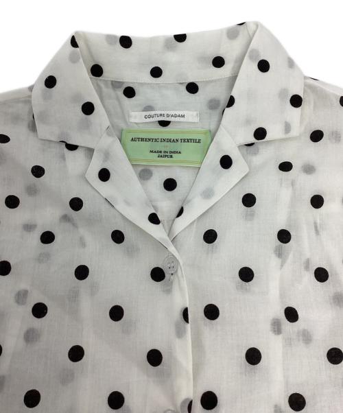 Couture d'adam（クチュールドアダム）COUTURE D'ADAM (クチュールドアダム) PolkaDots Open Coller Shirt ホワイト サイズ:38 未使用品の古着・服飾アイテム
