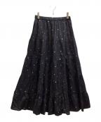 Couture d'adamクチュールドアダム）の古着「Glitter Tiered Skirt」｜ブラック