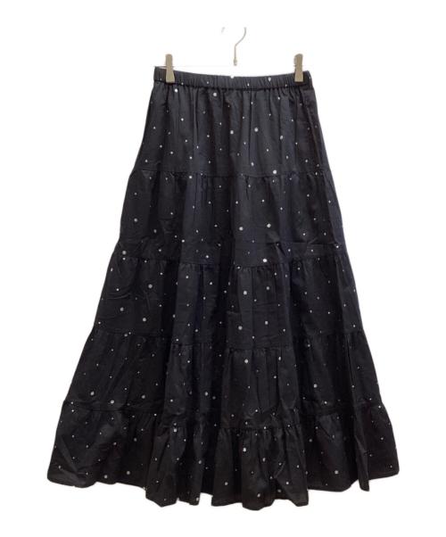 Couture d'adam（クチュールドアダム）COUTURE D'ADAM (クチュールドアダム) Glitter Tiered Skirt ブラック サイズ:38 未使用品の古着・服飾アイテム