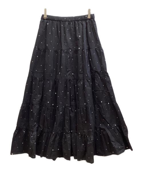Couture d'adam（クチュールドアダム）COUTURE D'ADAM (クチュールドアダム) Glitter Tiered Skirt ブラック サイズ:38 未使用品の古着・服飾アイテム