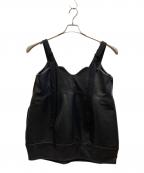 UN3D.アンスリード）の古着「FAKE LEATHER COCOON LONG CAMI」｜ブラック