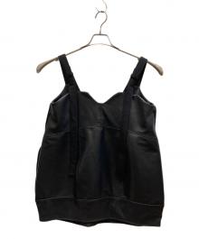 UN3D.（アンスリード）の古着「FAKE LEATHER COCOON LONG CAMI」｜ブラック