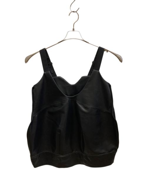 UN3D.（アンスリード）UN3D. (アンスリード) FAKE LEATHER COCOON LONG CAMI ブラック サイズ:38の古着・服飾アイテム
