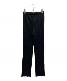 PLEATS PLEASE（プリーツプリーズ）の古着「ストレートプリーツパンツ / PP55JF111/3」｜ブラック