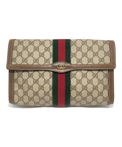 GUCCI（グッチ）GUCCI (グッチ) クラッチバッグ ブラウンの古着・服飾アイテム