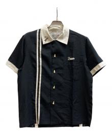 HOUSTON（ヒューストン）の古着「ボーリングシャツ」｜ホワイト×ブラック