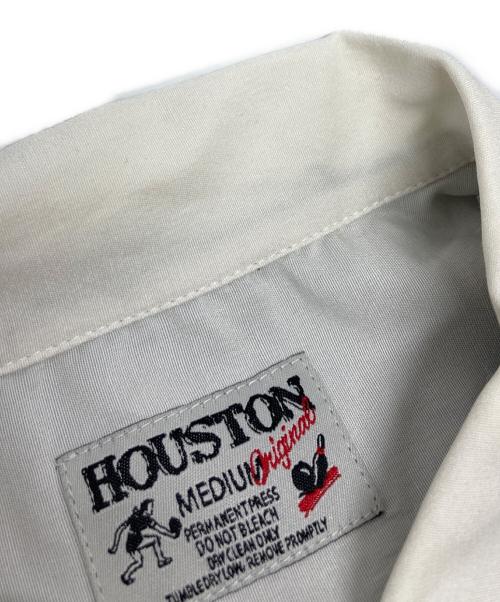 HOUSTON（ヒューストン）HOUSTON (ヒューストン) ボーリングシャツ ホワイト×ブラック サイズ:Mの古着・服飾アイテム