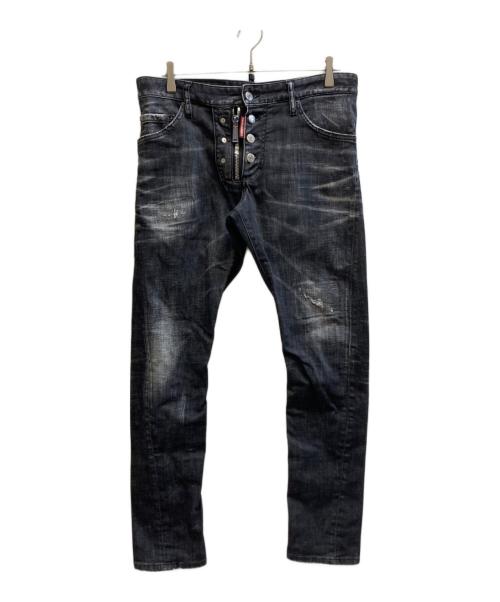DSQUARED2（ディースクエアード）DSQUARED2 (ディースクエアード) EASY BLACK WASH SEXY TWIST JEAN ブラック サイズ:48の古着・服飾アイテム