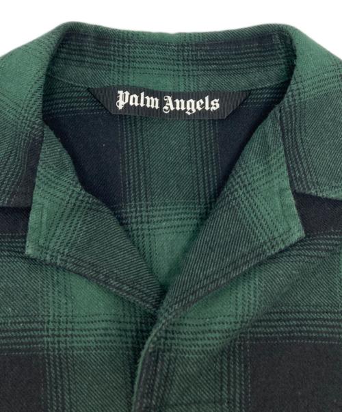 Palm Angels（パーム エンジェルス）Palm Angels (パーム エンジェルス) 半袖チェックシャツ/PMGA075E20FAB004 グリーン×ブラック サイズ:44の古着・服飾アイテム